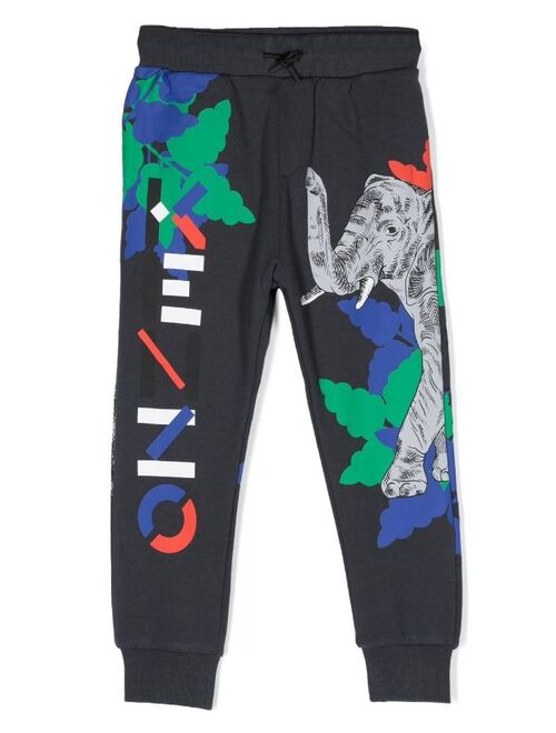 Kenzo Kids Elephant logo-print sweatpants