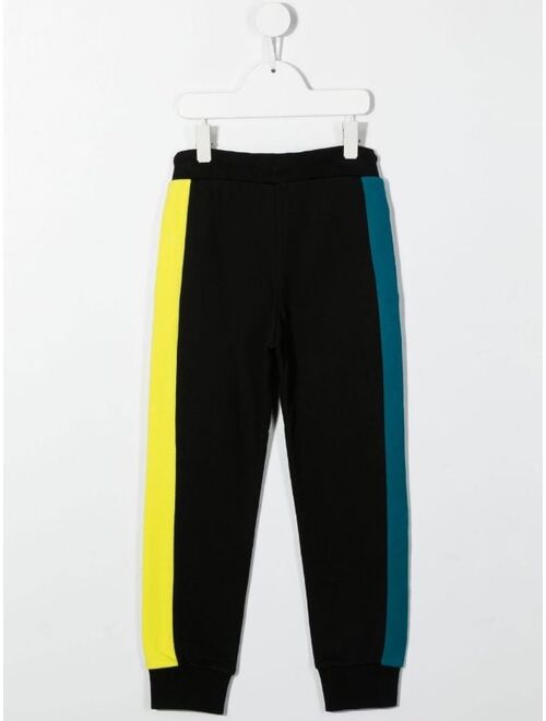 Dkny Kids logo-print striped joggers