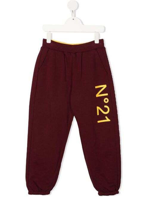 No21 Kids logo-print leg trousers