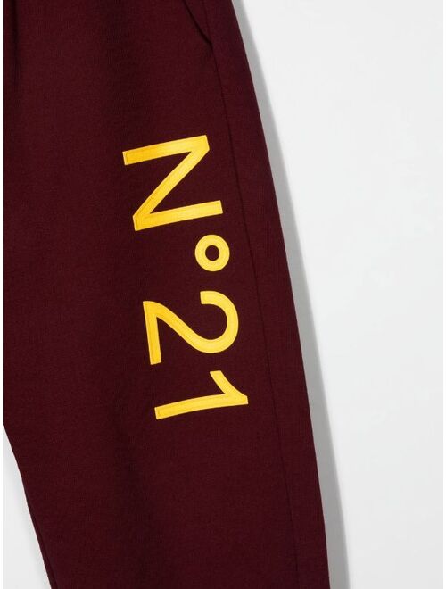 No21 Kids logo-print leg trousers