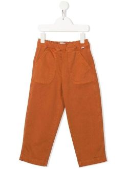 Il Gufo logo-patch straight-leg trousers