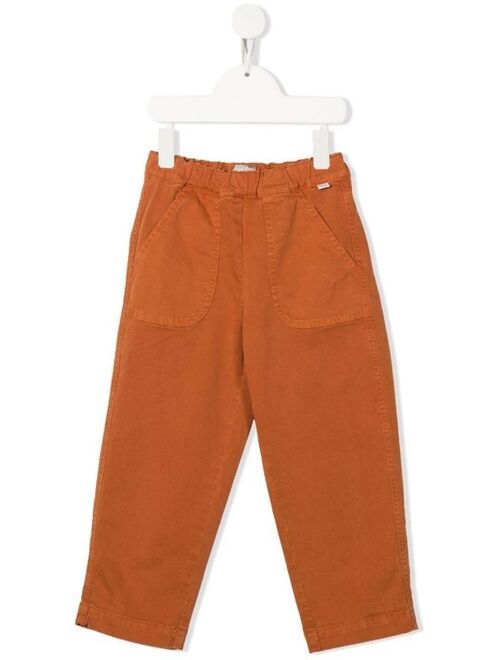 Il Gufo logo-patch straight-leg trousers