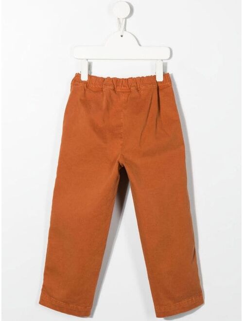 Il Gufo logo-patch straight-leg trousers