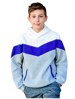 BFUSTYLE Boys Cool Color Block Fleece Hoodie Long Sleeve Casual Sweatshirt with Pockets 7-14 Years