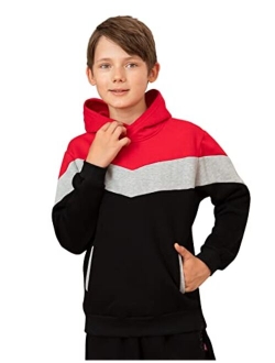 BFUSTYLE Boys Cool Color Block Fleece Hoodie Long Sleeve Casual Sweatshirt with Pockets 7-14 Years