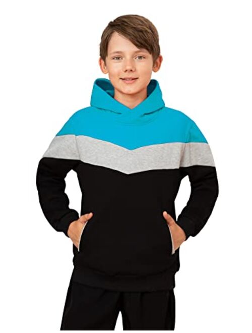 BFUSTYLE Boys Cool Color Block Fleece Hoodie Long Sleeve Casual Sweatshirt with Pockets 7-14 Years