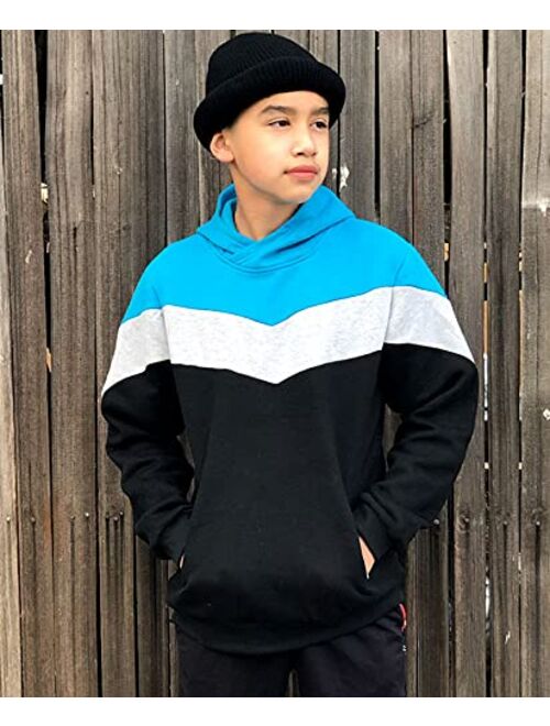 BFUSTYLE Boys Cool Color Block Fleece Hoodie Long Sleeve Casual Sweatshirt with Pockets 7-14 Years