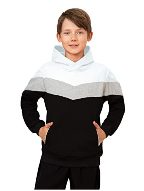 BFUSTYLE Boys Cool Color Block Fleece Hoodie Long Sleeve Casual Sweatshirt with Pockets 7-14 Years