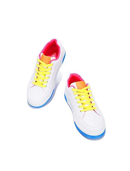 Cape Robbin Wedgie Sneakers for Women, Wedge Fashion Sneaker Shoes for Women with Chunky Block Heels