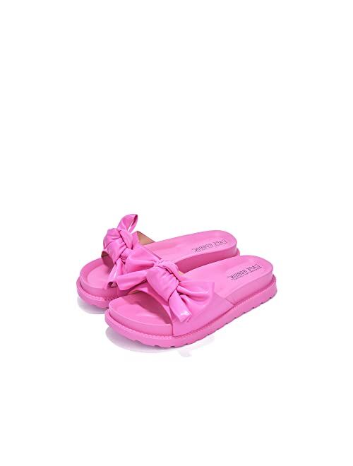 Cape Robbin Feelin Sandals Slides for Women, Womens Mules Slip On Shoes with Bow