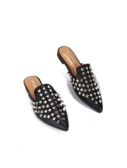 Enny Flat Sandals Slides for Women, Womens Mules Slip On Shoes