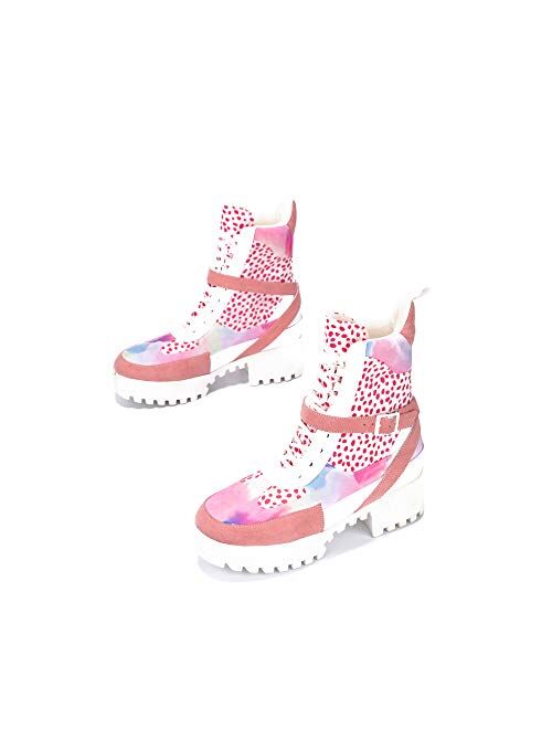 Cape Robbin Hot Rod Combat Boots for Women, Platform Boots with Chunky Block Heels, Womens High Tops Boots