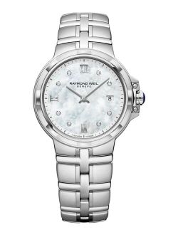 Women's Swiss Parsifal Diamond-Accent Stainless Steel Bracelet Watch 30mm