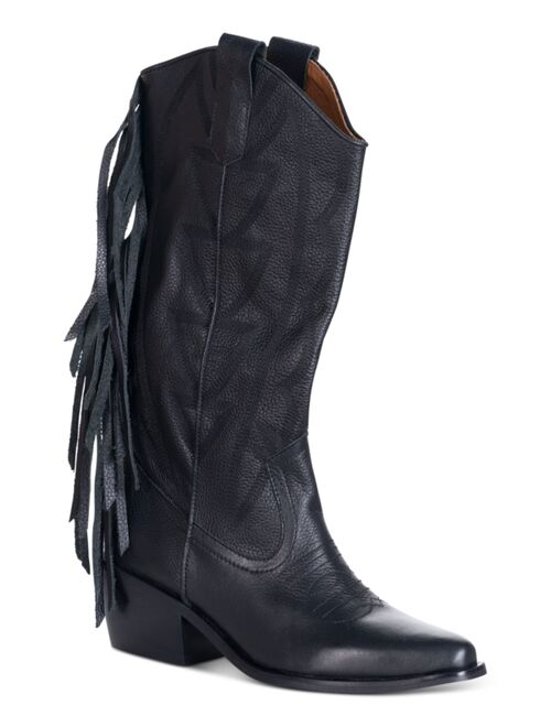 SILVIA COBOS Women's Flirter Fringe Western Booties