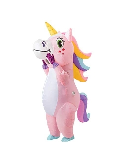 Inflatable Costume Unicorn Full Body Unicorn Air Blow-up Deluxe Halloween Costume - Adult Size