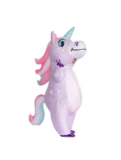 Inflatable Costume Unicorn Full Body Unicorn Air Blow-up Deluxe Halloween Costume - Adult Size