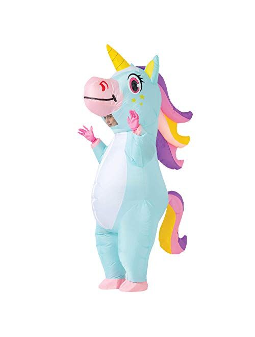 Spooktacular Creations Inflatable Costume Unicorn Full Body Unicorn Air Blow-up Deluxe Halloween Costume - Adult Size