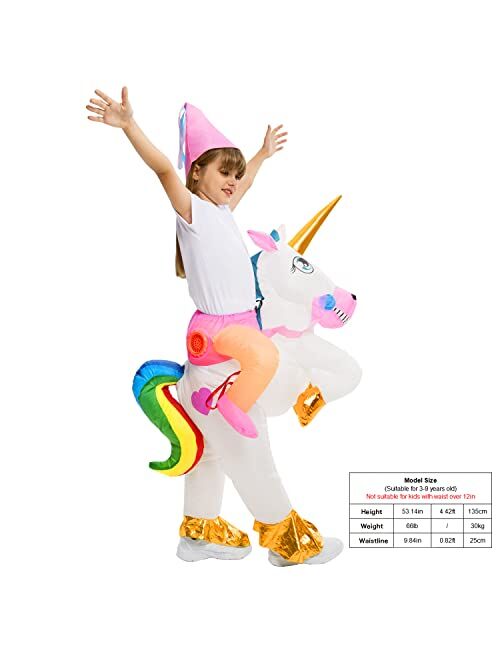 AQUAJOY Halloween Inflatable Costume Riding a Unicorn with Air Blow-up for Party Cosplay