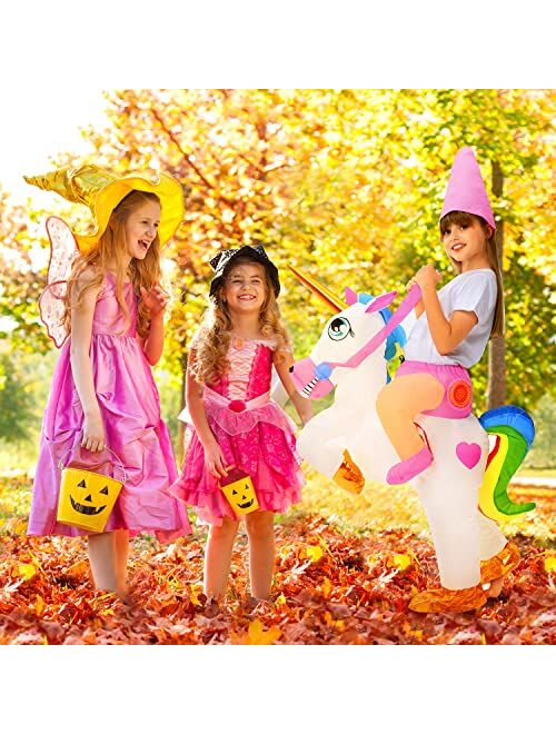 AQUAJOY Halloween Inflatable Costume Riding a Unicorn with Air Blow-up for Party Cosplay