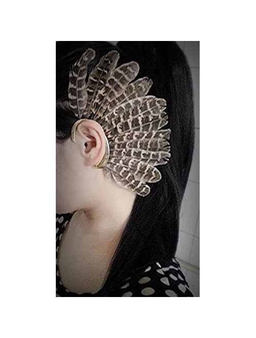 idealway 1Pc(Left Ear)Unisex Big Feather Ear Cuff Non Piercing Earring Cuffs & Wraps