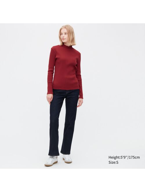 Uniqlo Ribbed High Neck Long-Sleeve T-Shirt