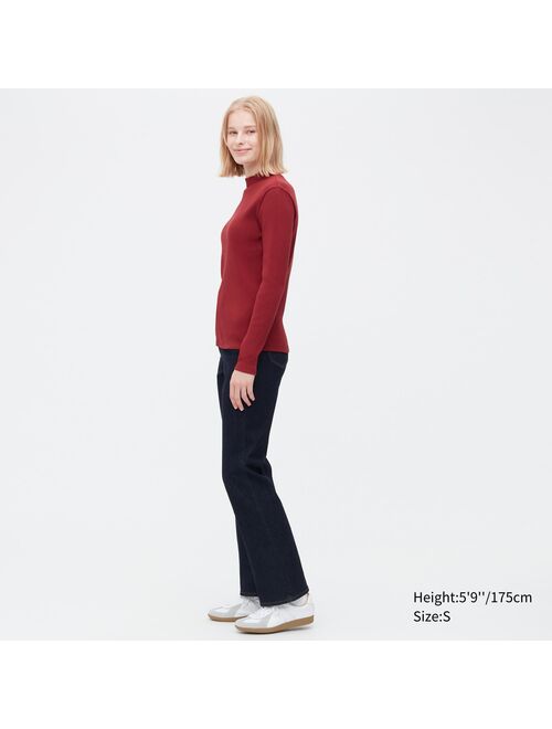 Uniqlo Ribbed High Neck Long-Sleeve T-Shirt