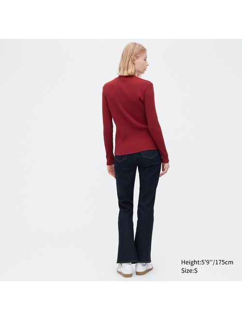 Uniqlo Ribbed High Neck Long-Sleeve T-Shirt