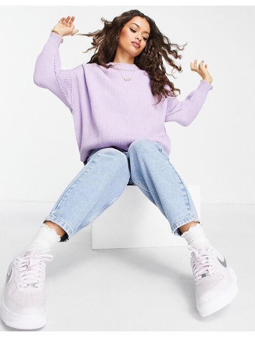 ASOS Petite ASOS DESIGN Petite oversized sweater in rib in lilac