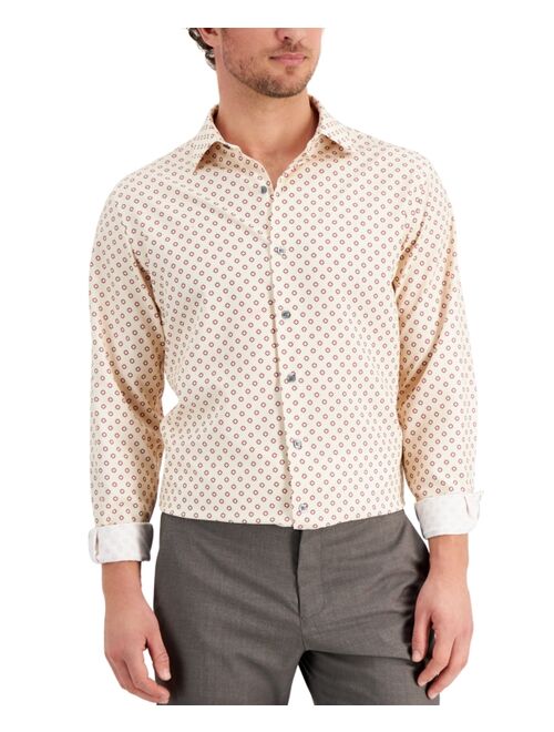 ALFANI Men's Slim Fit 4-Way Stretch Geo-Print Dress Shirt, Created for Macy's