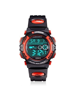 Ckv Kids Digital Watch Boys Watches Ages 5-12, Sport Multifunctional Waterproof Kids Watches with LED Backlight Alarm Calendar, Digital Electronic Quartz Watch for Boys w