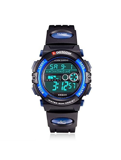 Ckv Kids Digital Watch Boys Watches Ages 5-12, Sport Multifunctional Waterproof Kids Watches with LED Backlight Alarm Calendar, Digital Electronic Quartz Watch for Boys w