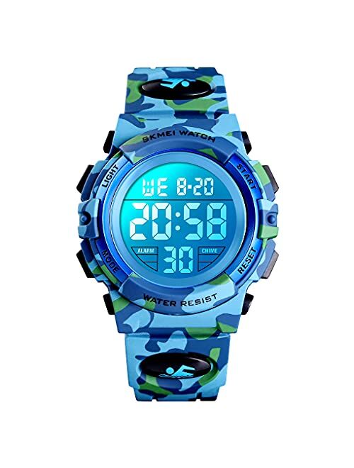 Jianxiang Kids Digital Watch Sport Outdoor Multifunctional Chronograph LED 50 M Waterproof Alarm Calendar Analog Watches for Children for 5-15 Year Old Boys Girls Wristwa