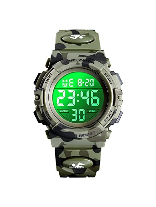 Jianxiang Kids Digital Watch Sport Outdoor Multifunctional Chronograph LED 50 M Waterproof Alarm Calendar Analog Watches for Children for 5-15 Year Old Boys Girls Wristwa