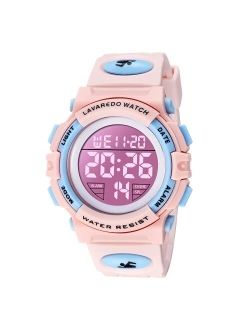 A Alps Kids Watch,Boys Watch for 3-15 Year Old Boys,Digital Sport Outdoor Multifunctional Chronograph LED 50 M Waterproof Alarm Calendar Analog Watch for Children with Si