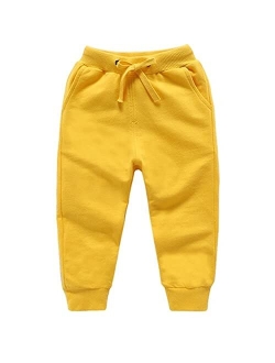 CuteOn Unisex Toddler Jogger Pants Kids Cotton Elastic Waist Winter Baby Sweatpants Pants 1-5Years