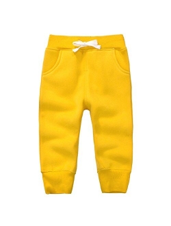 CuteOn Unisex Toddler Jogger Pants Kids Cotton Elastic Waist Winter Baby Sweatpants Pants 1-5Years