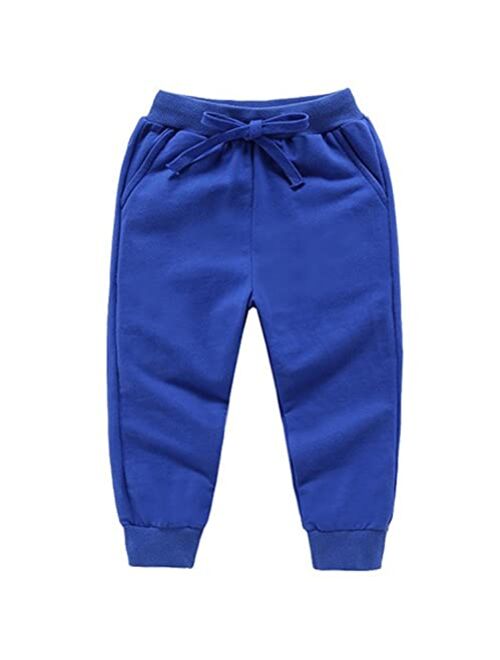 CuteOn Unisex Toddler Jogger Pants Kids Cotton Elastic Waist Winter Baby Sweatpants Pants 1-5Years