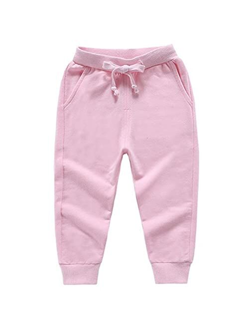 CuteOn Unisex Toddler Jogger Pants Kids Cotton Elastic Waist Winter Baby Sweatpants Pants 1-5Years