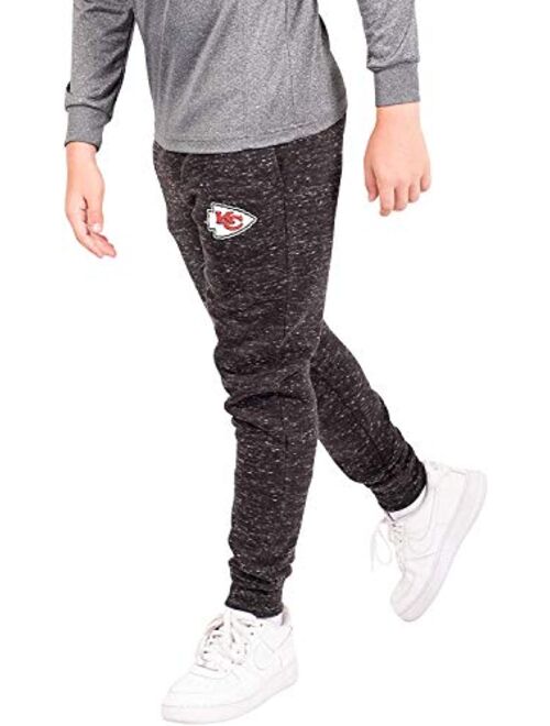 Ultra Game NFL Boys Extra Soft Black Snow Fleece Jogger Sweatpants