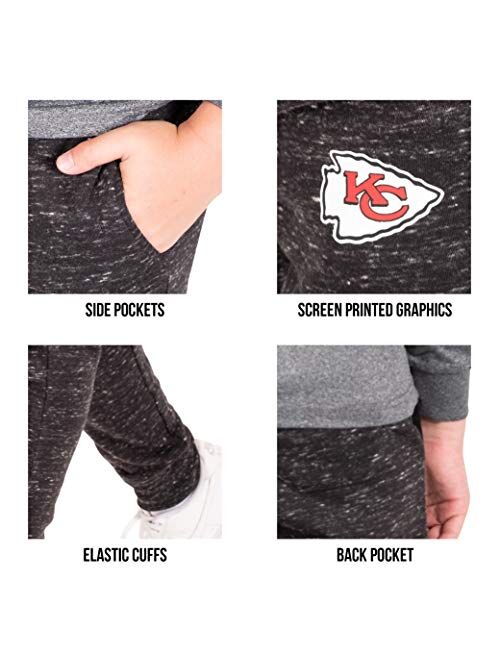 Ultra Game NFL Boys Extra Soft Black Snow Fleece Jogger Sweatpants