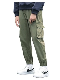 SHOOYING Boy's Cotton Jogger Sweatpants (4T-20Y)