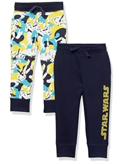 Disney | Marvel | Star Wars Boys and Toddlers' Fleece Jogger Sweatpants, Pack of 2