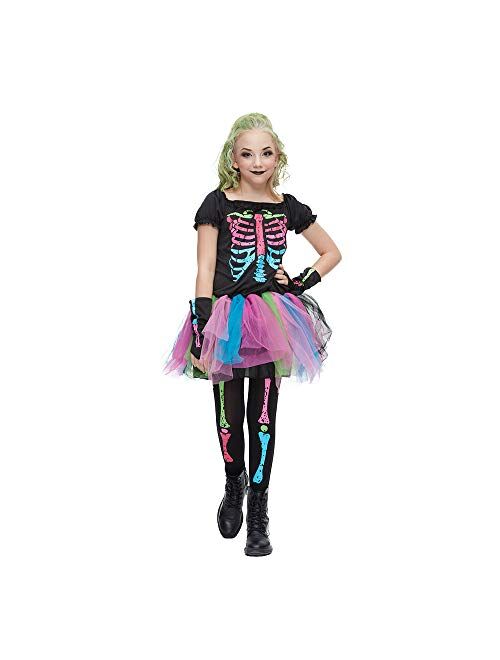 EraSpooky Girls Funky Punky Bones Halloween Costume