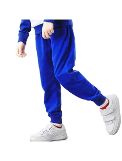 ALALIMINI Toddler Boys' Sweatpants Unisex Kids Cotton Jogger Drawstring Casual Pants 2-Pack