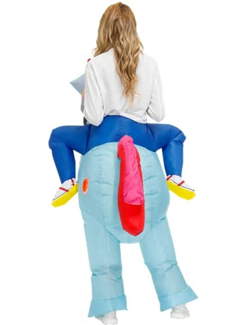 KOOY Inflatable Costume Adult Ride On Unicorn Costume Halloween Costumes for Men Women Blow up Costumes