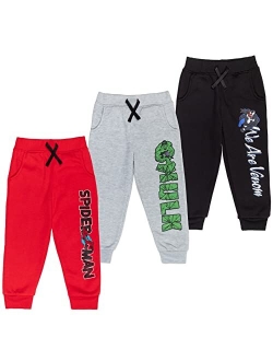 Avengers Spider-Man Iron Man Hulk Black Panther Fleece 3 Pack Pants Toddler to Big Kid