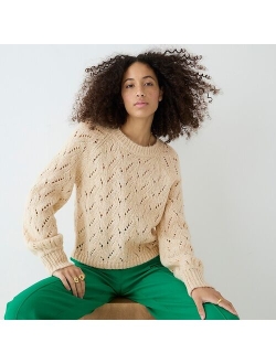 Pointelle crewneck sweater