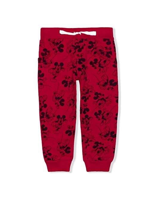 Disney Mickey Mouse Jogger Pants for Kids, Drawstring Elastic Sweatpants, Black