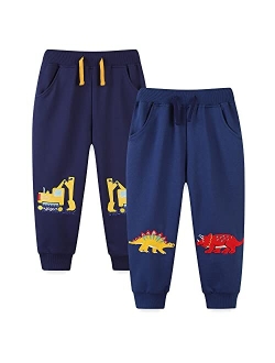 Bumeex Baby and Toddler Boys' 2-Pack Pull on French Terry Pants 1-7Y