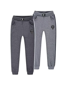 TERODACO 1/2 Pack Boys Active Jogger Sweatpants for Athletic & Casual Wear Size 4t-12